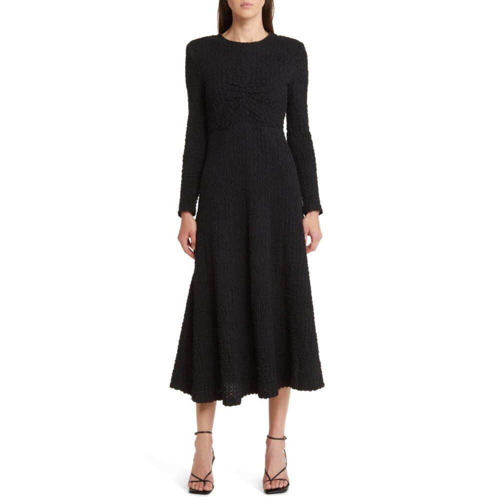 FLORET STUDIOS Textured Knit Long Sleeve Midi Dress Size L NWT